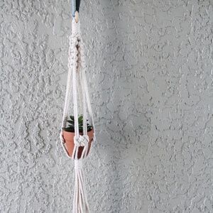 Small Macrame Plant Hanger, with pot